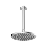 Abey Gareth Ashton Brass 200mm Round Shower Head with Ceiling Dropper - Chrome